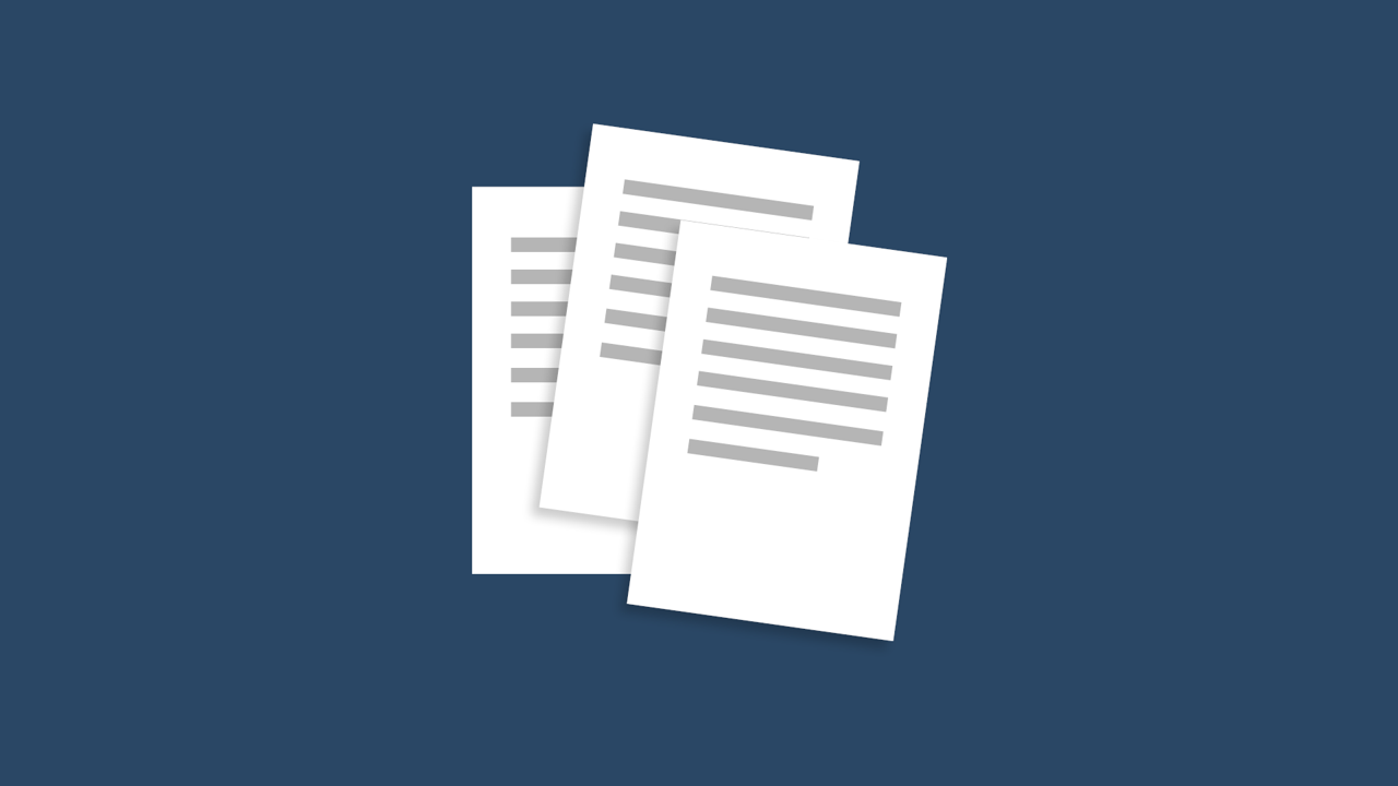 Three documents in a pile.