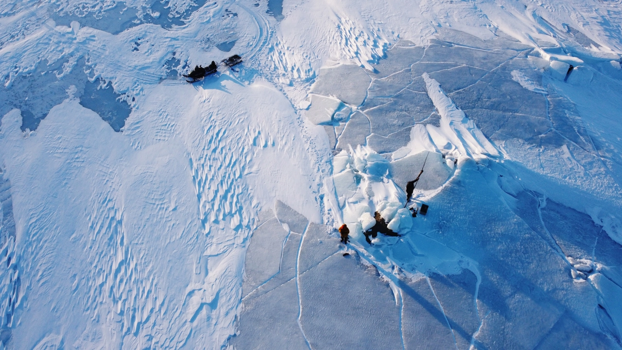  Snö- och islandskap ovanifrån