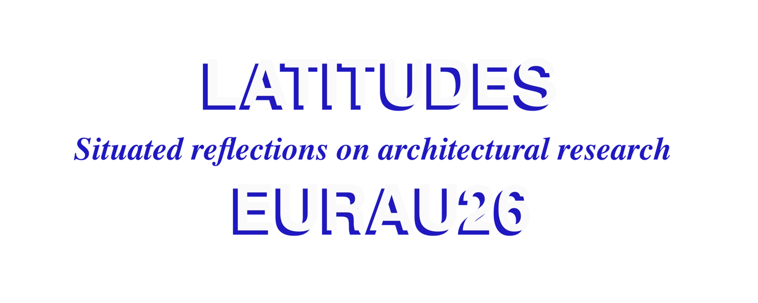 logotype for the symposium reading LATITUDES, situated reflections on architectural research. EURAU 26.