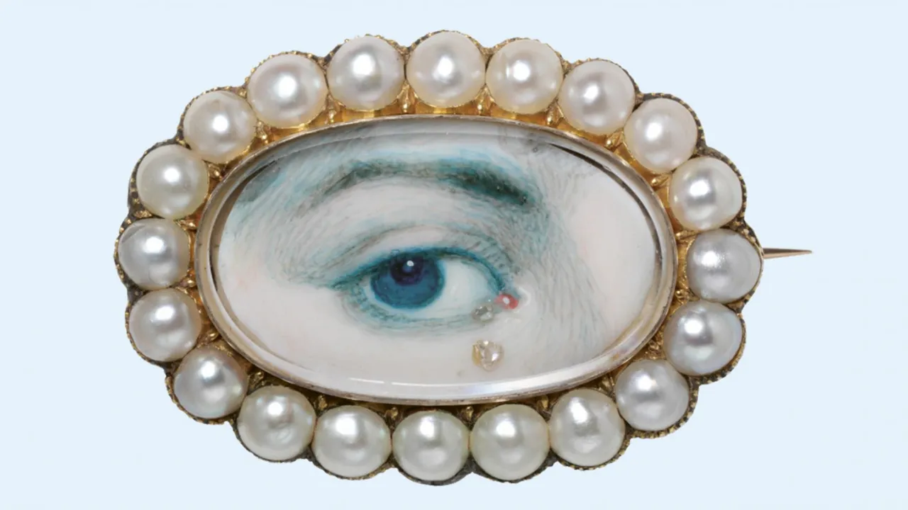 Öga infattat i pärlram