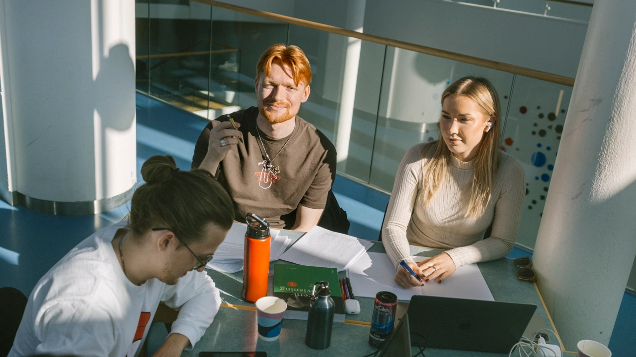Umeå Universitet, Samhällsvetarhuset. Studenter pluggar.