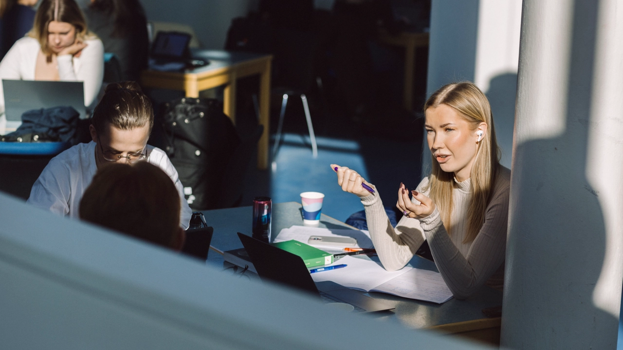 Umeå Universitet, Samhällsvetarhuset. Studenter pluggar.