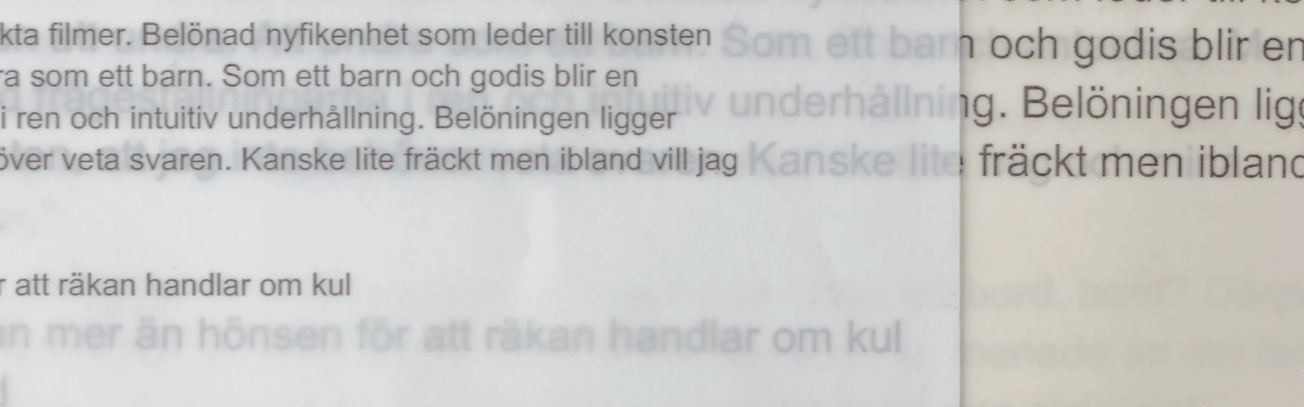 Detalj av verk med text