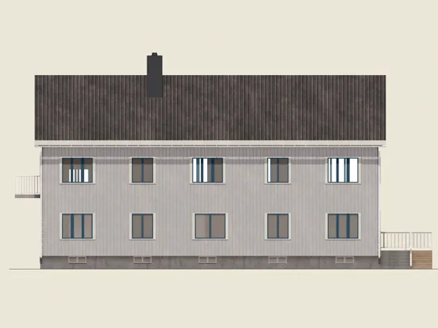 A drawing of a building