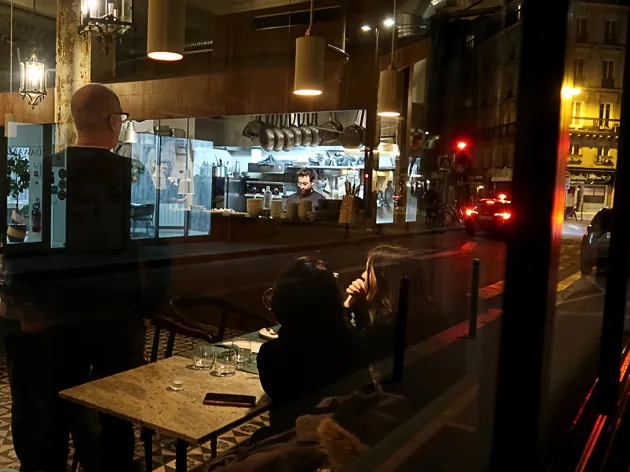 Interior of a bar, dark light