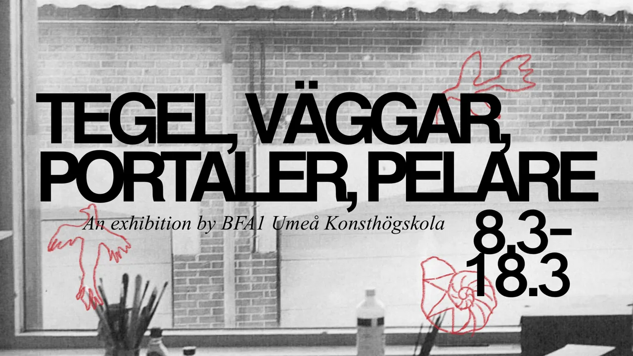 Utsikt mot tegelvägg från ateljéfönster