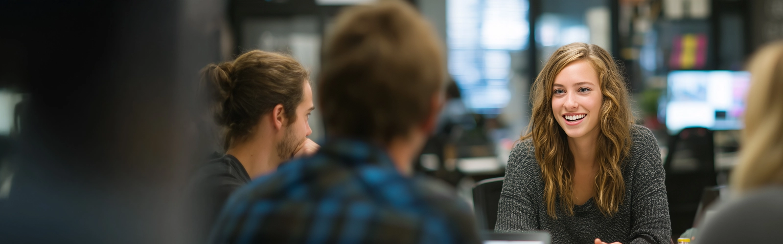 Unga människor på kontor