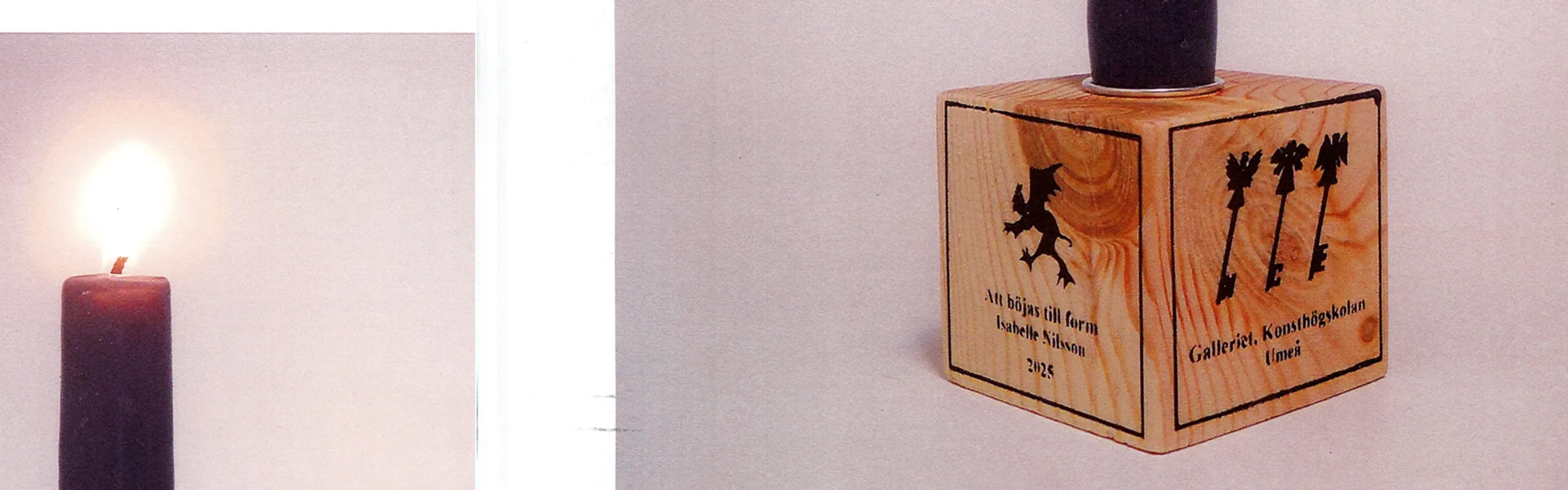 Trälåda med stearinljus