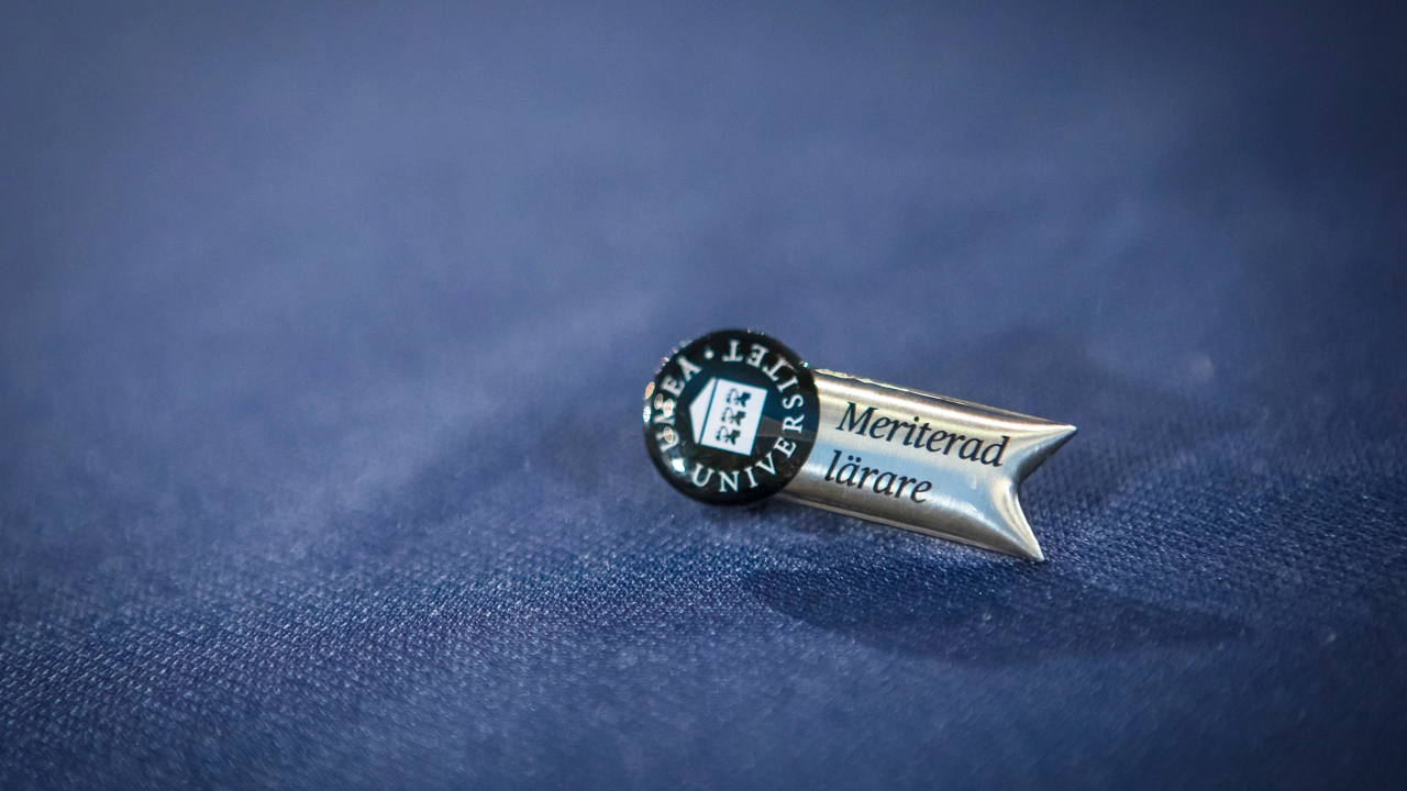 En närbild av en pinn på en blå yta.