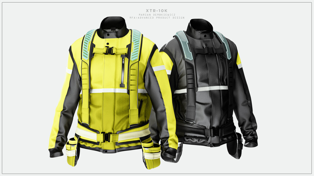 Hero image featuring the XTR 10k all-round work harness and jacket in two colours ways.