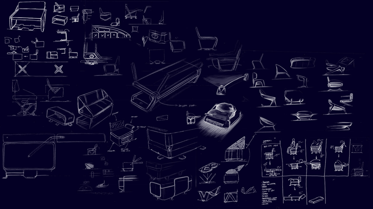 Sofa module sketch process.
