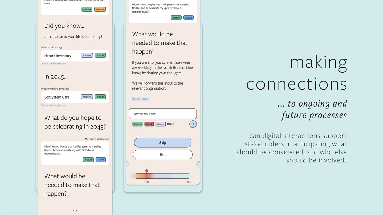 Making connections: The platform offers insights into the progression by sharing related stories and information about long term goals.