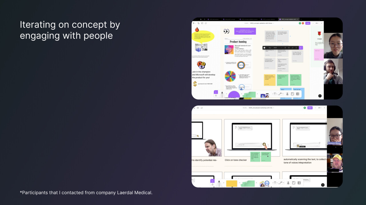 Design process: engaging with people during my concept development.