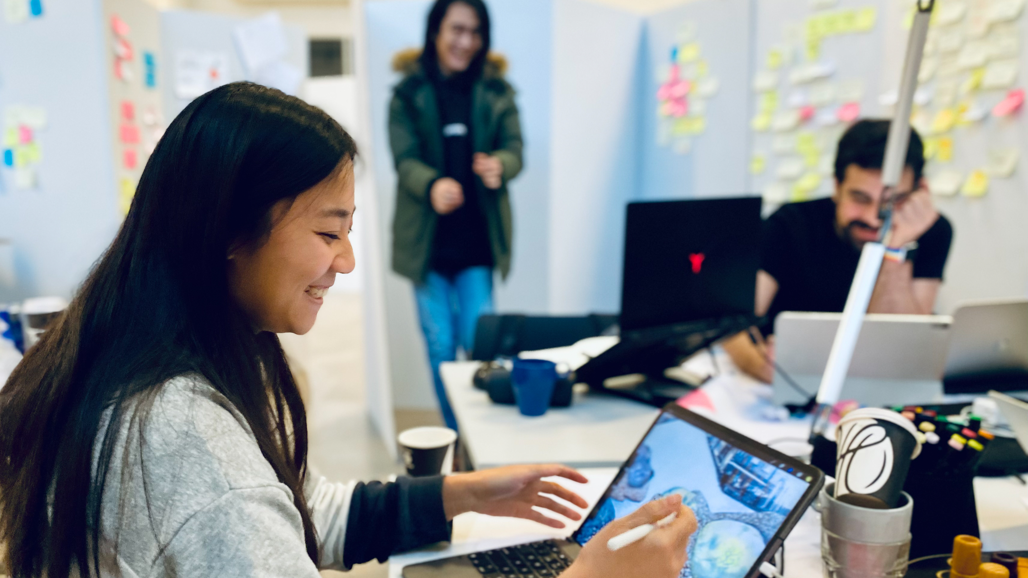 Students collaborating in the 'UID Project Studio'