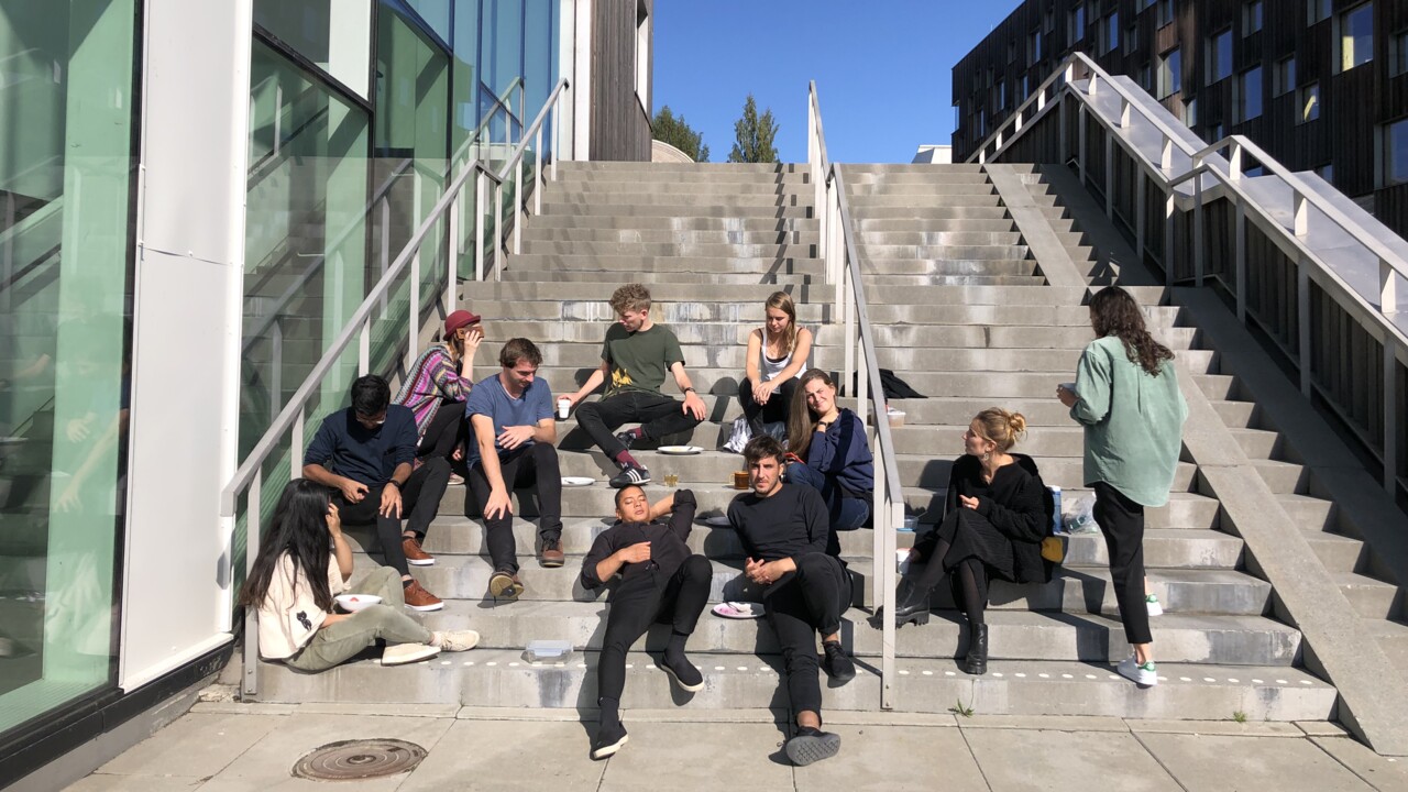 UID students on staircase